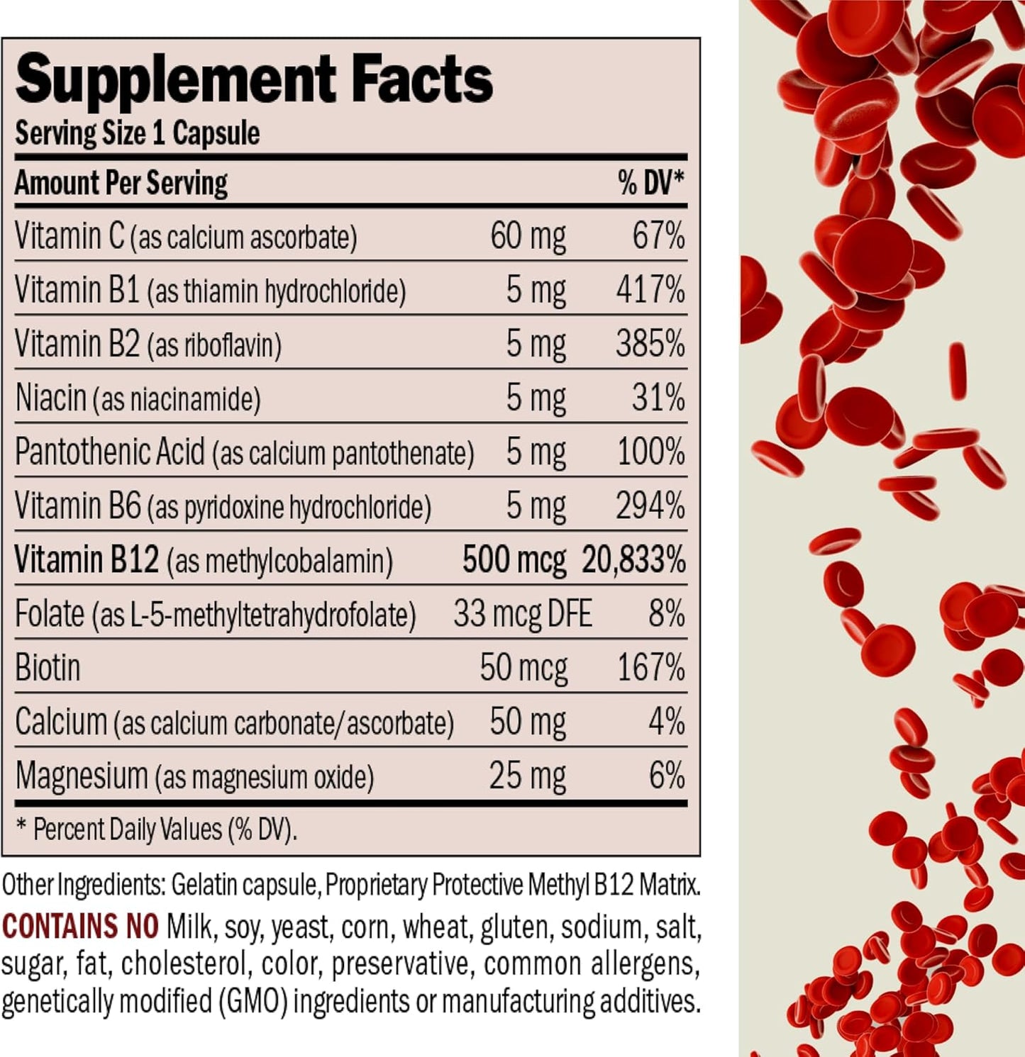 Vitamin B12 500 Capsules - Absorption-Protected Methylcobalamin, Energy & Stress Support, B-Complex, Easy-to-Swallow