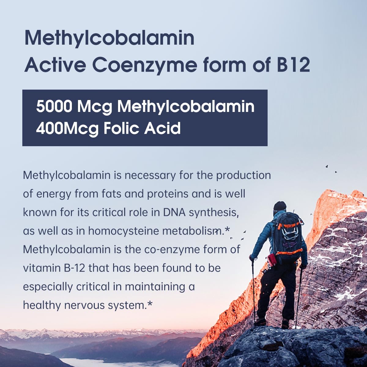 Vitamin B12 and Folic Acid Tablets for Cirrhosis and Liver Steatosis Symptoms - 120 Tablets