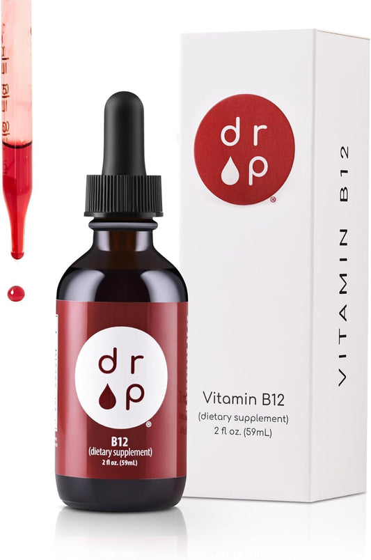 Vitamin B12 Liquid Drops 2500 mcg for Energy & Nervous System Health - Non-GMO, Gluten-Free, Vegan-Friendly