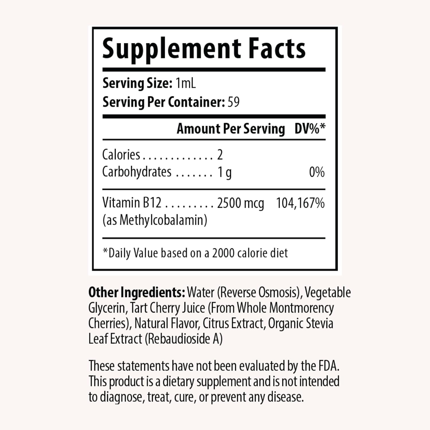 Vitamin B12 Liquid Drops 2500 mcg for Energy & Nervous System Health - Non-GMO, Gluten-Free, Vegan-Friendly