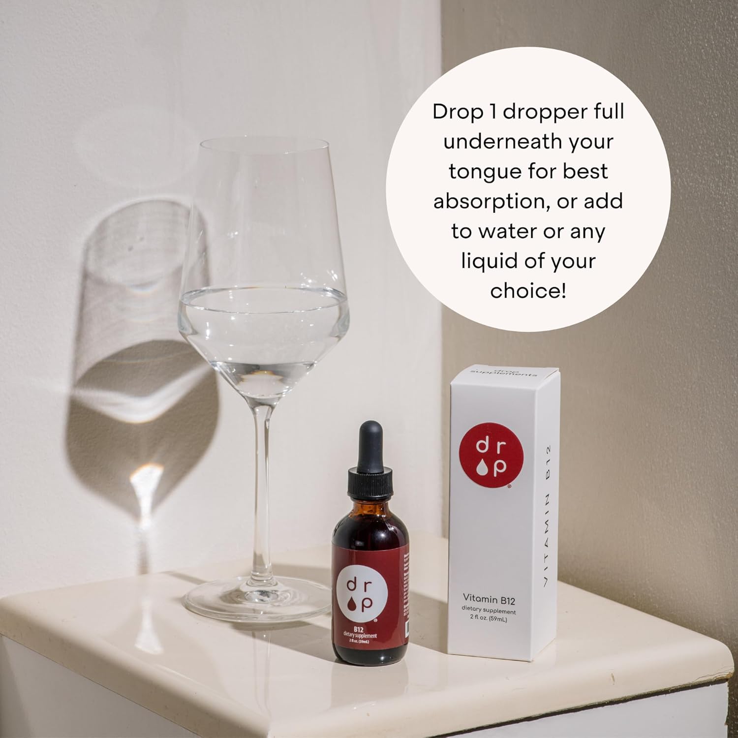 Vitamin B12 Liquid Drops 2500 mcg for Energy & Nervous System Health - Non-GMO, Gluten-Free, Vegan-Friendly