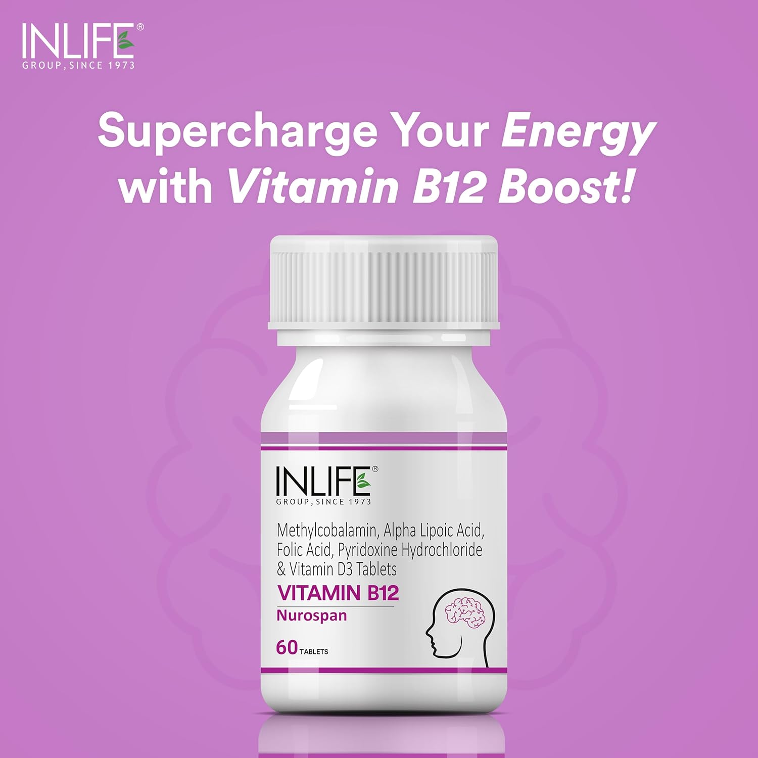 Vitamin B12 Methylcobalamin 1500mcg Supplement with ALA, Folic Acid & Vitamin D3 - Boost Memory, Focus, and Energy - Ayurvedic, Vegetarian, GMP Certified - 60 Servings