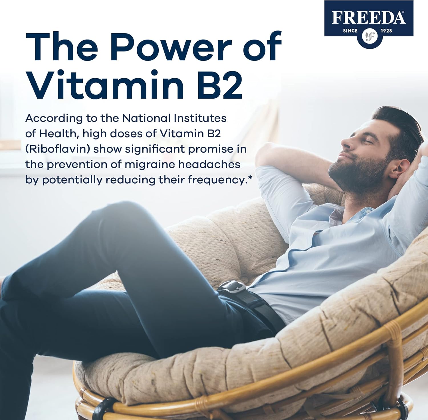 Vitamin B2 Riboflavin 50mg Supplement - Energy Metabolism, Migraine Relief, Nervous System Health - Kosher, Gluten Free, Vegan - 100 Ct