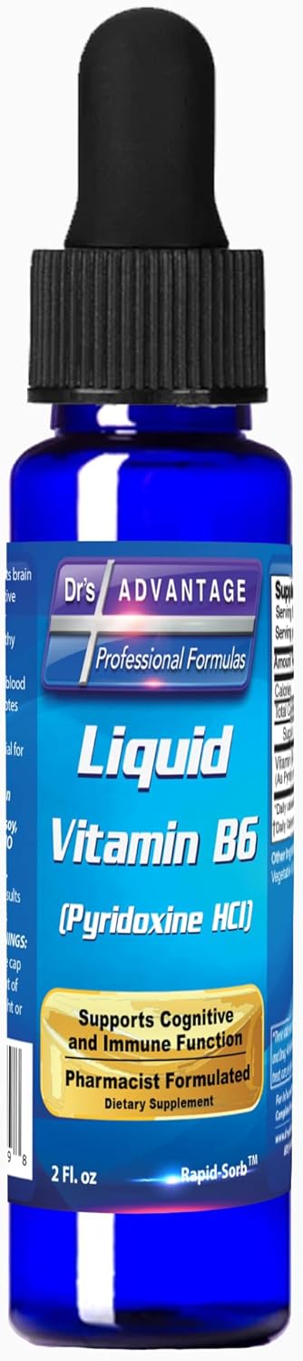 Vitamin B6 Pyridoxine HCI Liquid Supplement 2 oz Dropper by Dr's Advantage