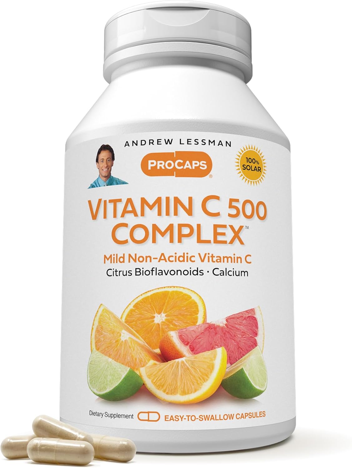 Vitamin C 500 Complex 720 Capsules - Non-Acidic Formula with Citrus Bioflavonoids for Immune Support, Anti-Oxidant Boost, Easy-to-Swallow Capsules