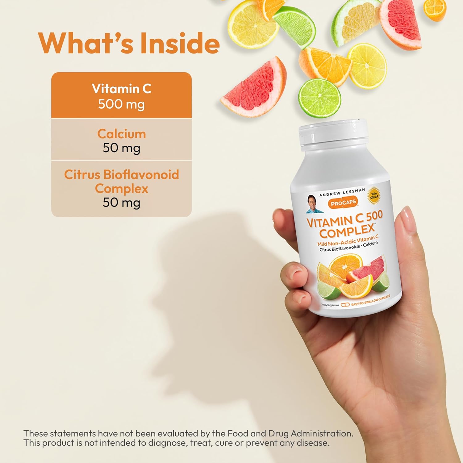 Vitamin C 500 Complex 720 Capsules - Non-Acidic Formula with Citrus Bioflavonoids for Immune Support, Anti-Oxidant Boost, Easy-to-Swallow Capsules