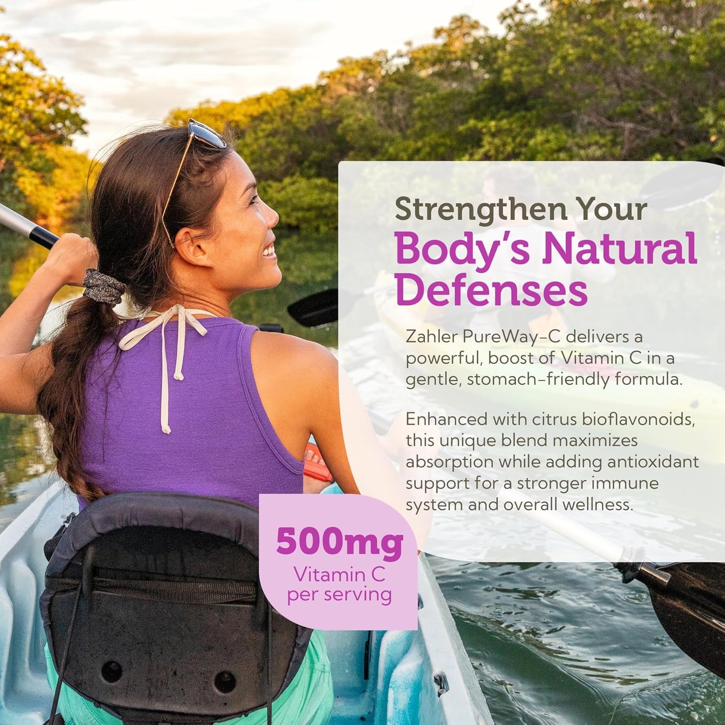 Vitamin C 500mg Capsules with Bioflavonoids - Gentle on Stomach - Immune Support - Gluten Free Non-GMO Supplement for Adults (250 Count) by Zahler