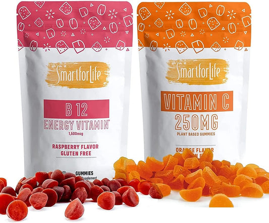Vitamin C and B12 Gummy Supplement for Energy & Immune Support - 60 Gummies