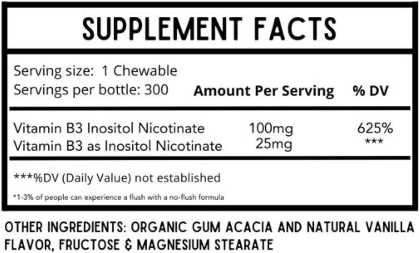 Vitamin C & B3 Wellness Bundle | Ascorbic Acid Powder & Chewables | 1000mg C, 125mg B3 | 1lb Bag & Vanilla Flavor | 300 Servings