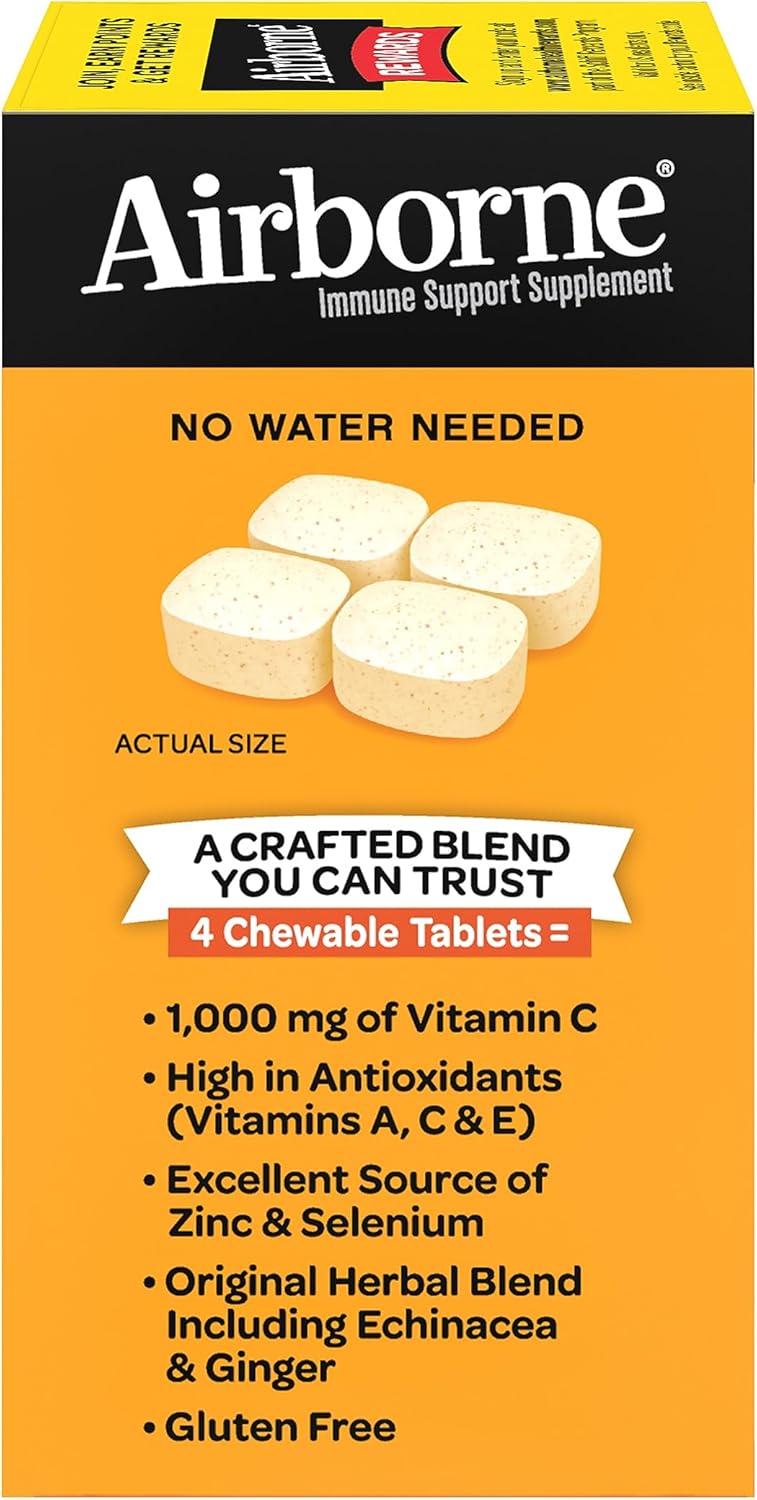 Vitamin C Chewable Tablets with Zinc - Immune Support Supplement with Antioxidants - 96 Citrus Flavor Tablets