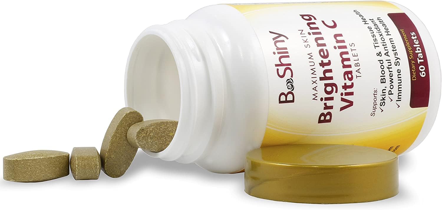 Vitamin C Complex 1000mg Tablets for Skin Brightening & Immune Support with Rose Hips - Antioxidant Supplement for Healthy Aging & Energy Boost