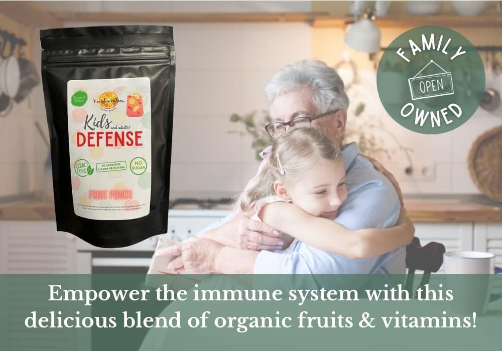 Vitamin C Wellness Bundle: 1 lb. Fine Powder Ascorbic Acid + Kids Defense Fruit Punch - 30 Servings