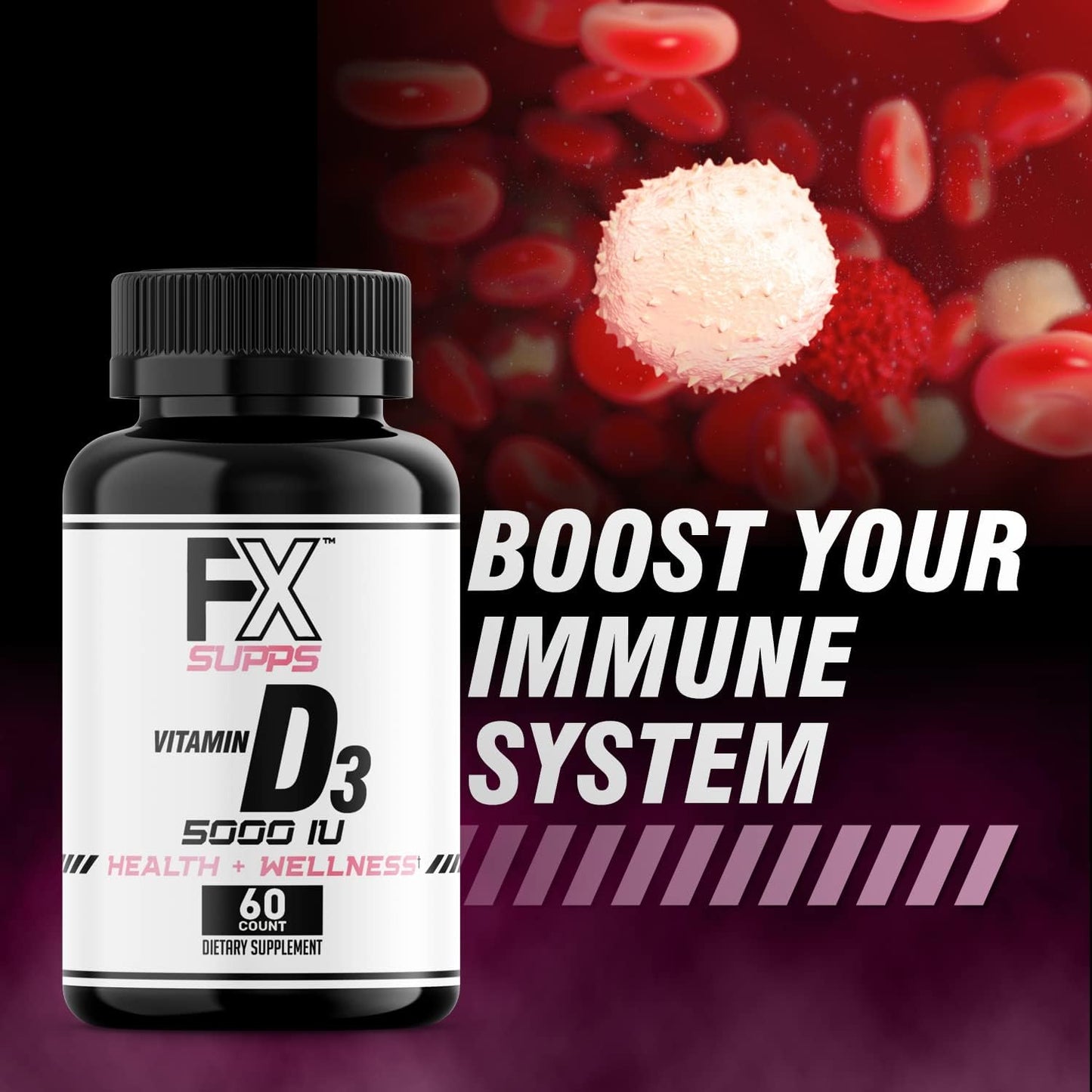 Vitamin D3 5000 IU Softgels (60 Count) for Bone, Heart Health & Immune System - Men & Women's Dietary Supplement