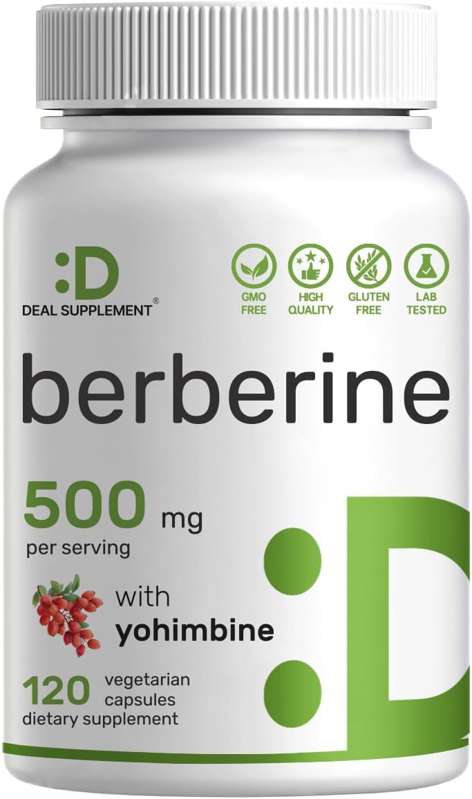 Vitamin D3 5000iu + K2 100mcg Softgels & Berberine Supplement with Yohimbine Bundle - High Absorption Formula for Essential Sunshine Vitamins