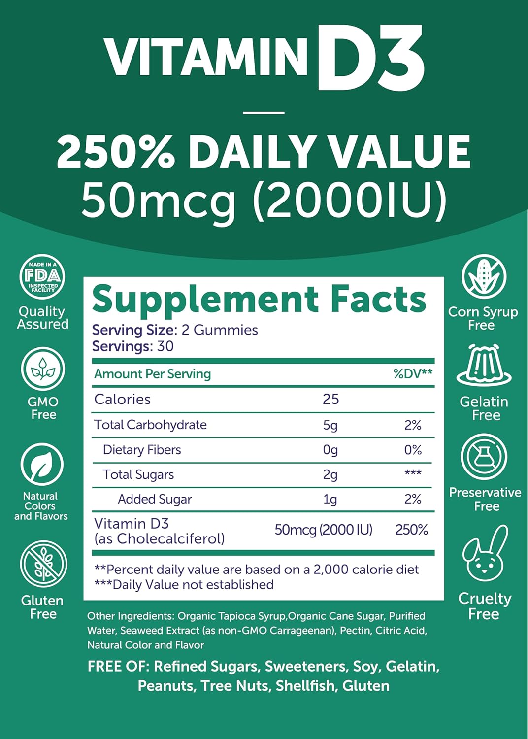 Vitamin D3 and B12 Gummies Bundle for Immunity, Bone, and Mood Support - 2000IU D3, 3000mcg B12 High Absorption Energy Gummy - 30 Day Supply