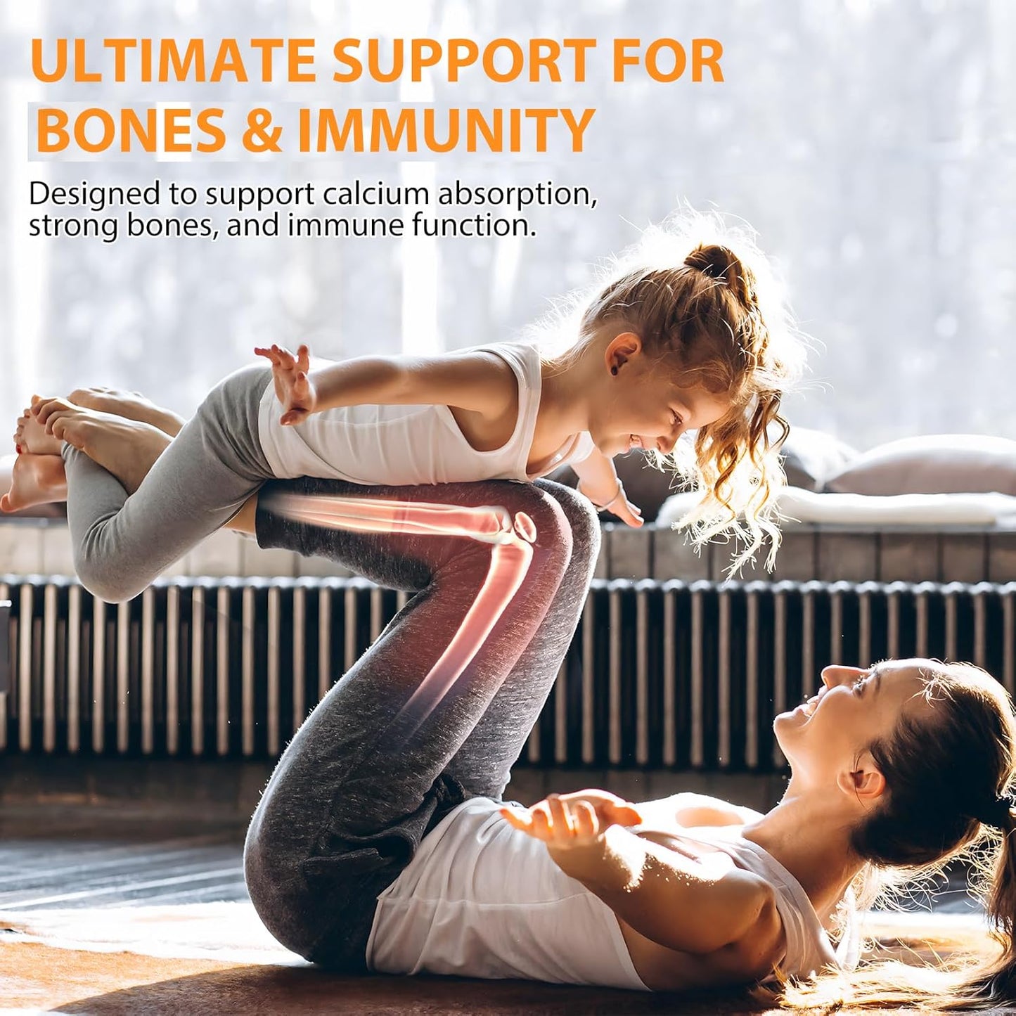 Vitamin D3 K2 Supplement with Coconut Oil for Muscle Bone Immune Support - 120 Softgels - 10000 IU D3, 200 mcg K2 - Non-GMO - Easy to Swallow