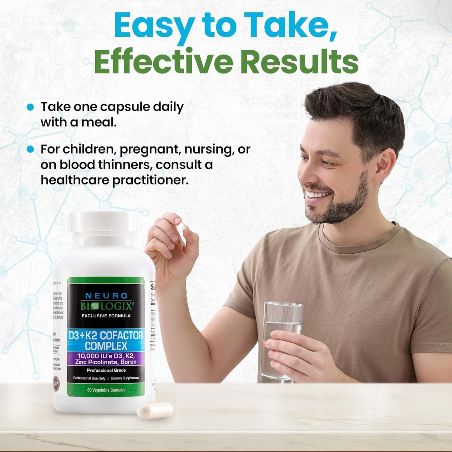 Vitamin D3+K2 Cofactor Complex with Zinc & Boron - Supports Bone, Heart, & Immune Health - 60 Capsules