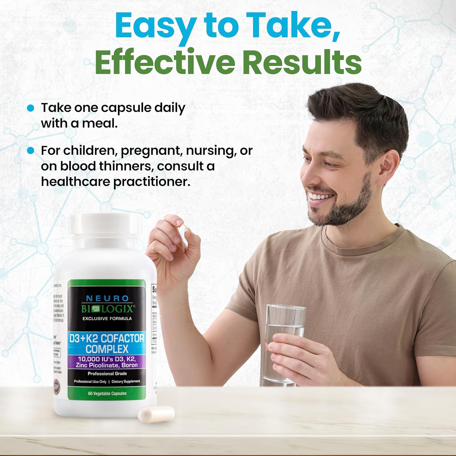 Vitamin D3+K2 Cofactor Complex with Zinc & Boron - Supports Bone, Heart, & Immune Health - 60 Capsules