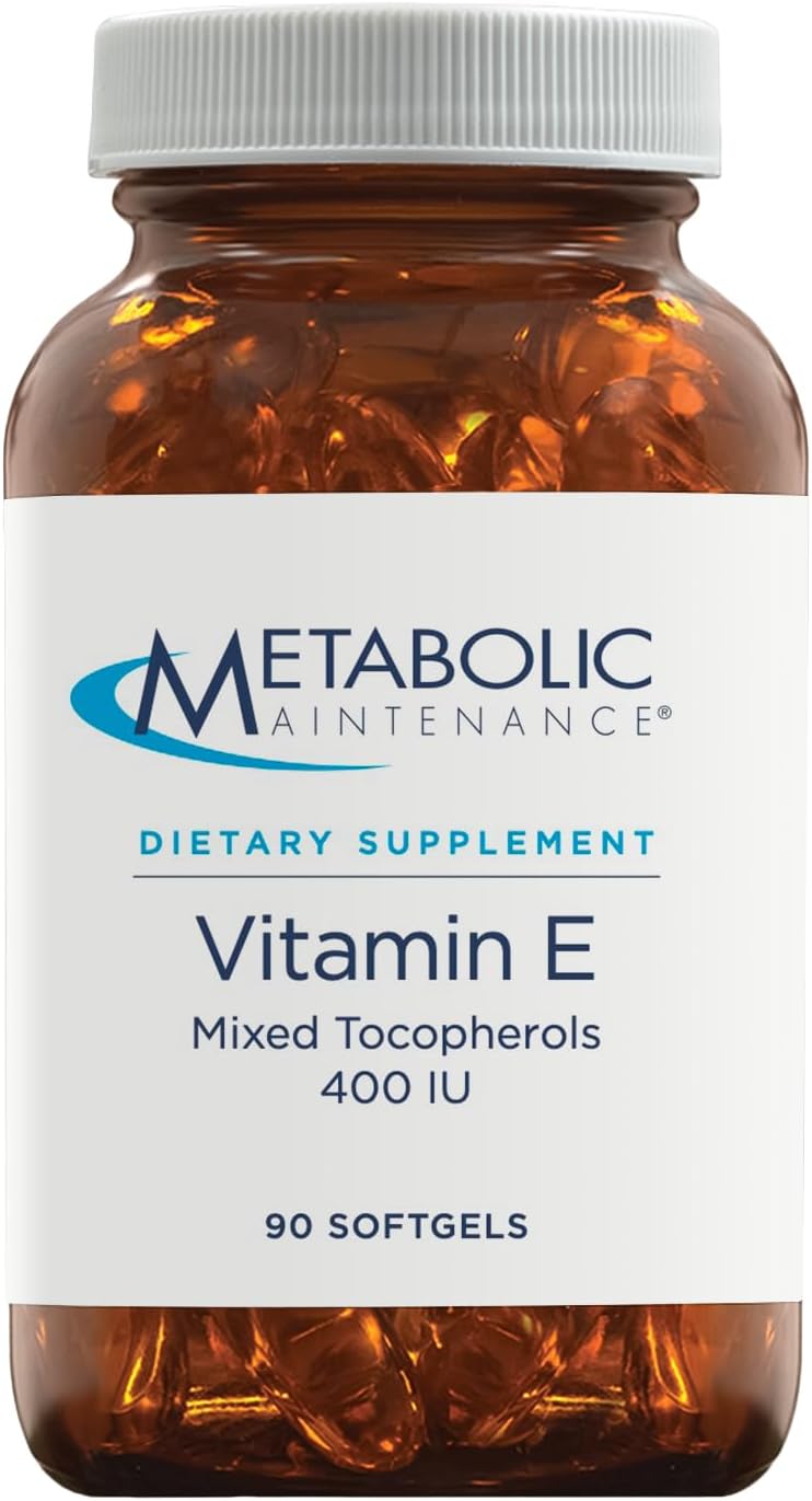 Vitamin E Complex Supplement 400 IU - Mixed Tocopherols with D-Alpha, D-Beta, D-Gamma - Cardiovascular & Antioxidant Support - 90 Capsules