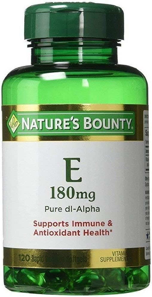Vitamin E Softgels for Antioxidant Health, 400iu, 180mg, 120 Count - Natural Supplement by Nature's Bounty