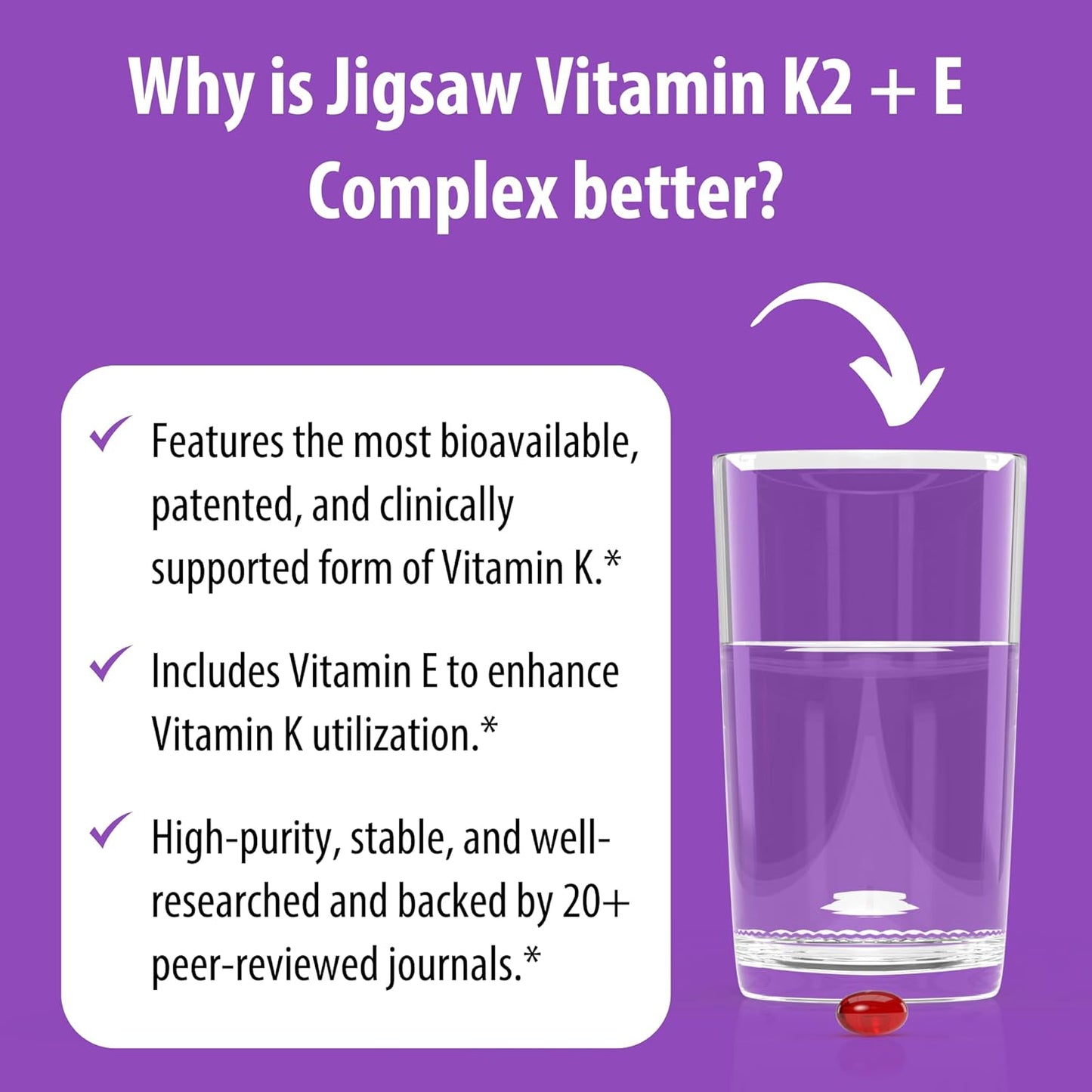 Vitamin K2 + E Complex Softgels for Bone Health - 60 Count