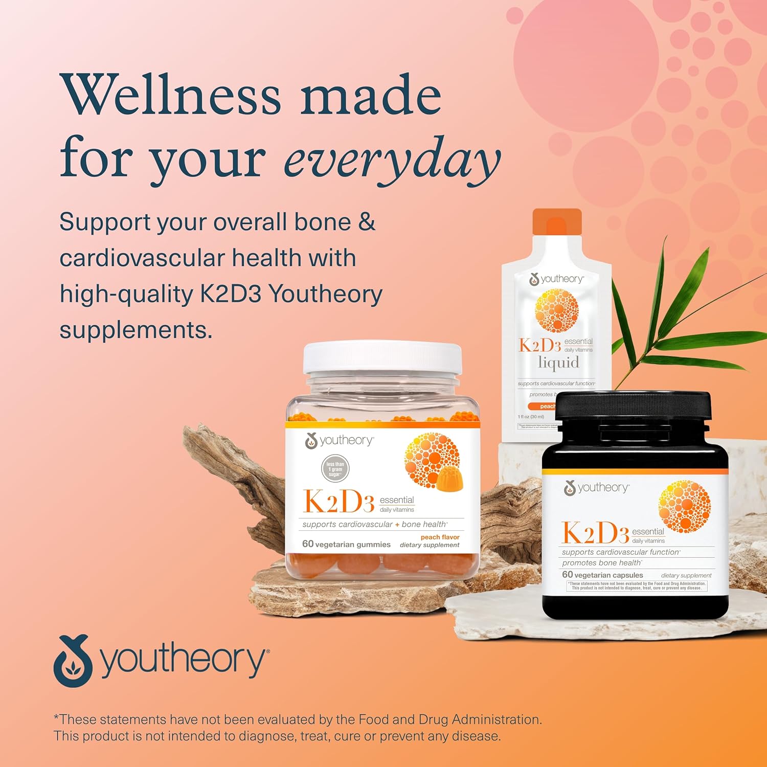 Vitamin K2D3 Supplement for Bone and Heart Health - 60 Vegetarian Capsules - Dairy, Soy, and Gluten Free
