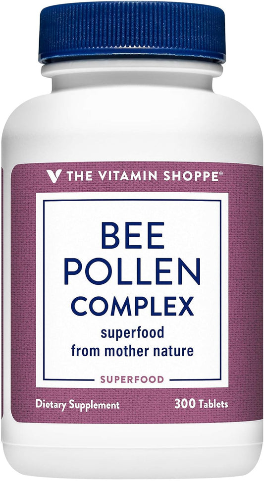 Vitamin Shoppe Bee Pollen Complex 1,000MG Tablets with Bee Propolis & Royal Jelly for Immune Support