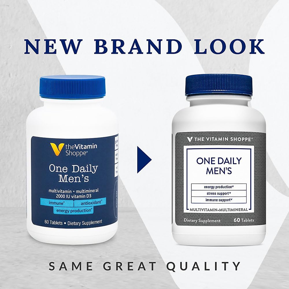 Vitamin Shoppe Men's Multivitamin - Energy & Antioxidant Blend, Multi-Mineral Supplement for Men's Health - Gluten & Dairy Free (60 Tablets)