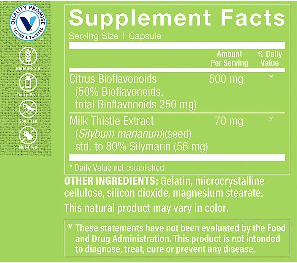 Vitamin Shoppe Milk Thistle Extract Capsules - 70mg Silymarin for Liver Support - Detox & Overall Health - 100ct