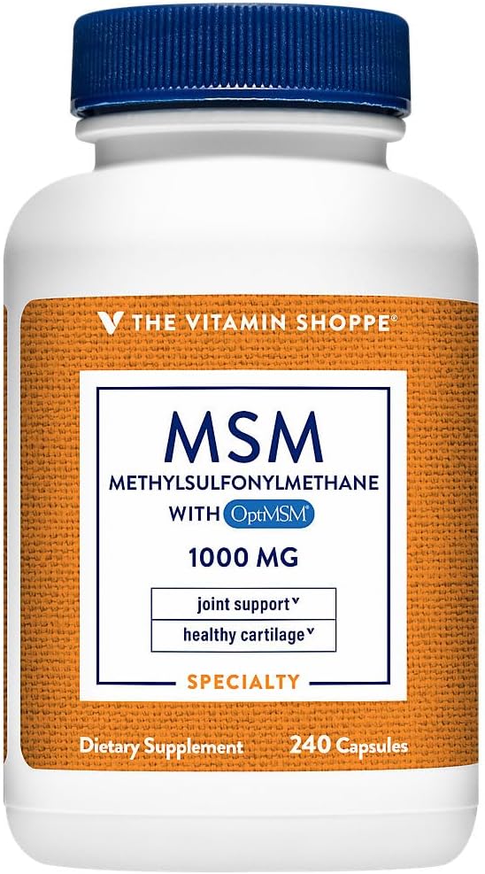 Vitamin Shoppe MSM 1,000 MG Capsules - 240 Count Bottle for Joint Health