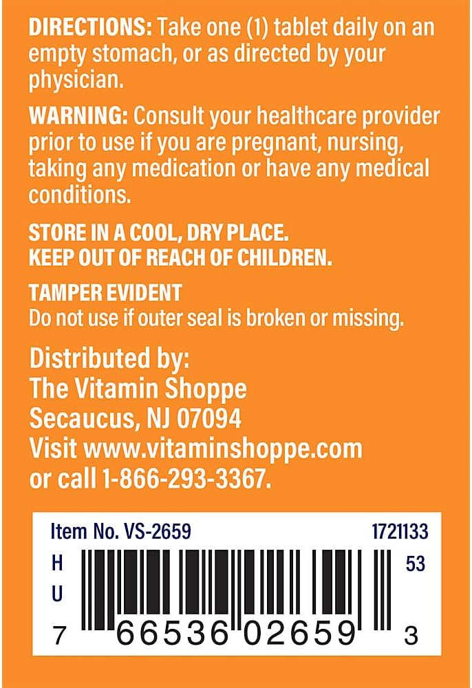 Vitamin Shoppe SAM-e Supplement - 400mg (60 Tablets) for Mood and Joint Support