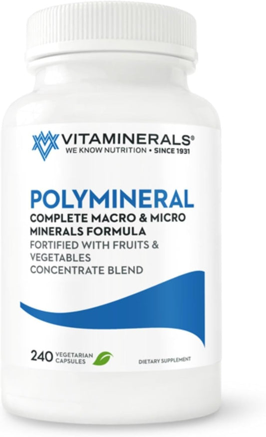Vitaminerals 16 Polymineral Formula with 240 Veggie Caps - Comprehensive Mineral Supplement