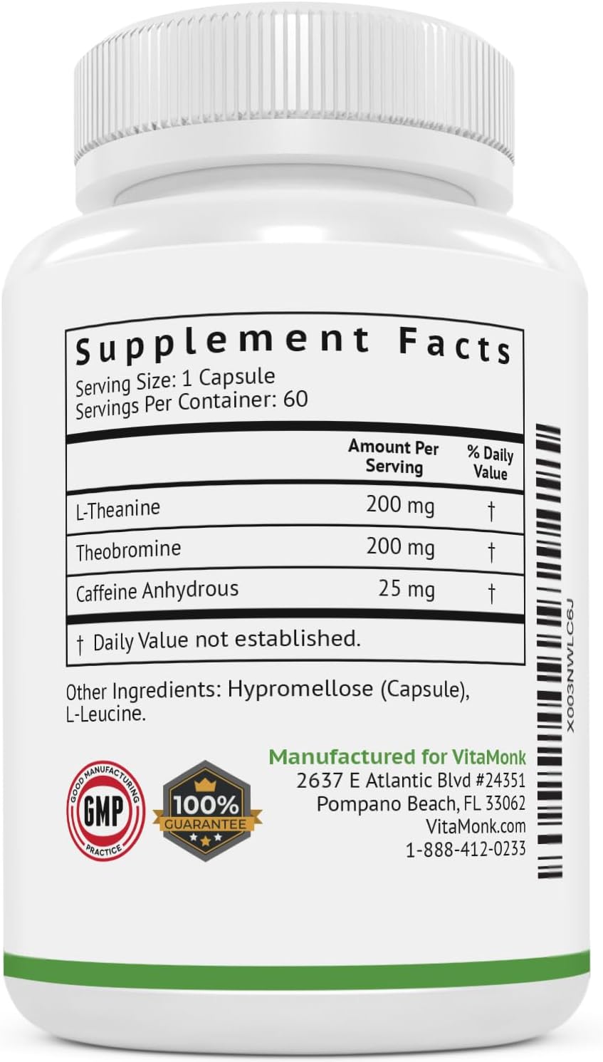 VitaMonk Brain Boost Bundle with Alpha GPC, Uridine, Low Dose Caffeine, and L-Theanine Duo