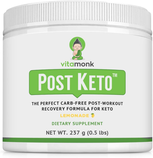 VitaMonk Keto Post-Workout Recovery Drink - No-Carb Formula for Men and Women - Faster Recovery - Non-GMO and Sugar-Free