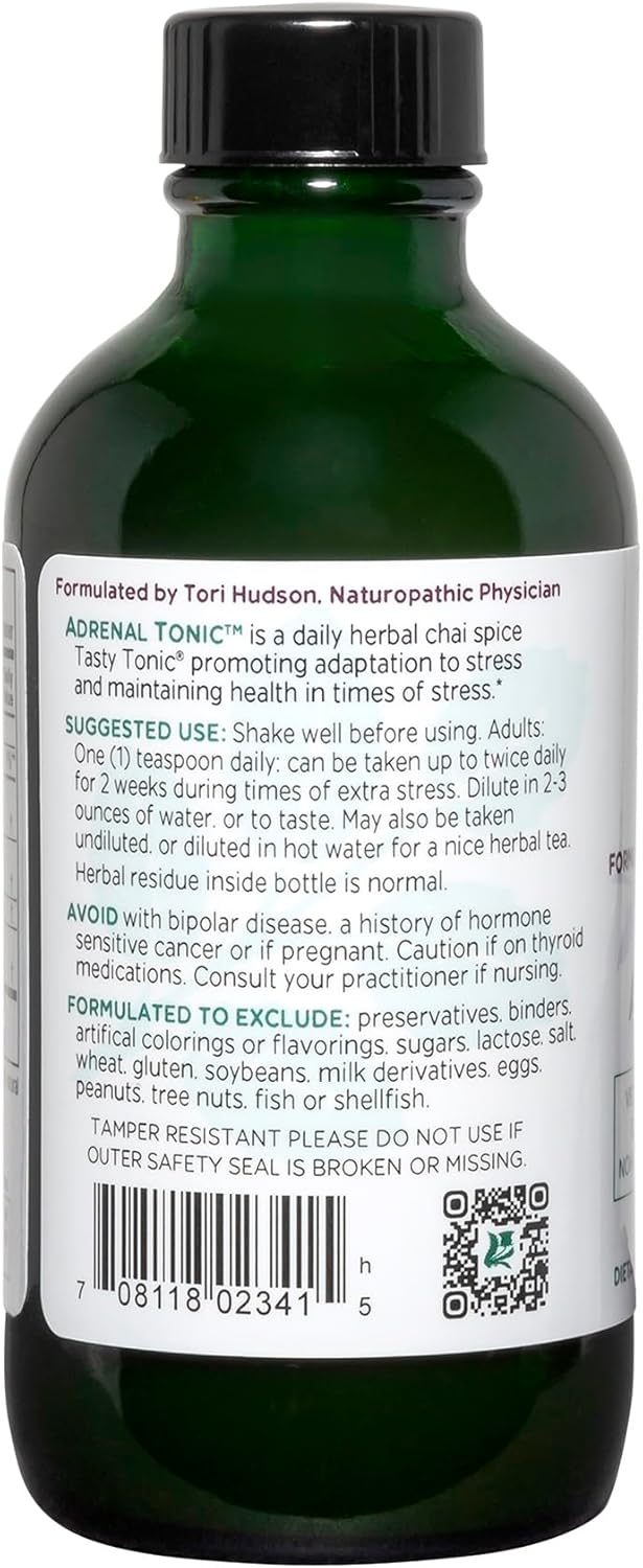 Vitanica Adrenal Tonic - Vegetarian Adrenal Support Supplement, 4 Ounce - Packaging Variations