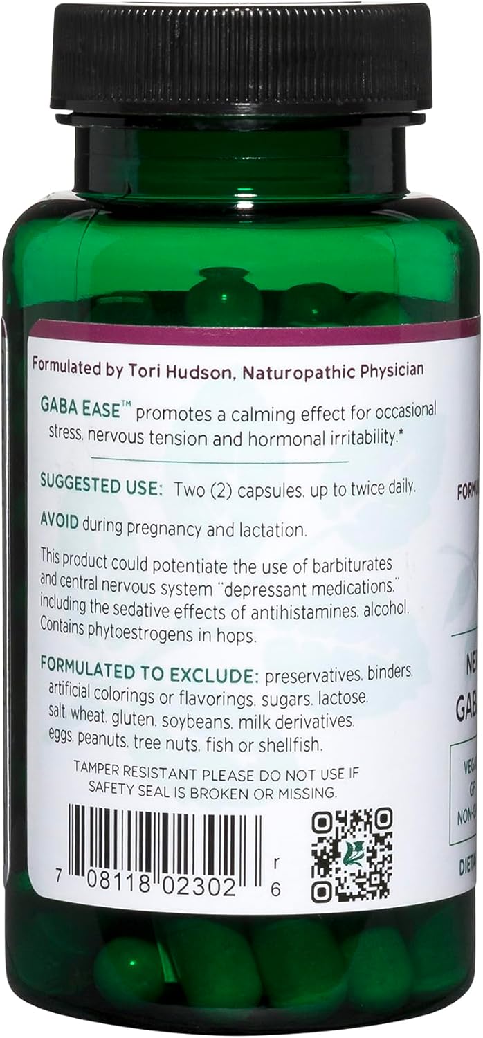 Vitanica GABA Ease Vegan Calming Support 60 Capsules - Natural Anxiety Relief Supplement