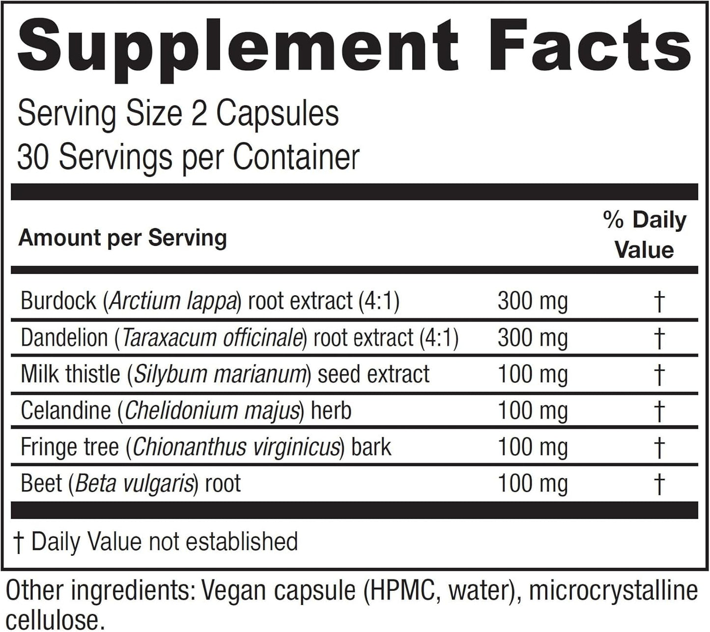 Vitanica Hepafem Liver Cleansing Support Capsules - Vegan/Vegetarian, 60 Count
