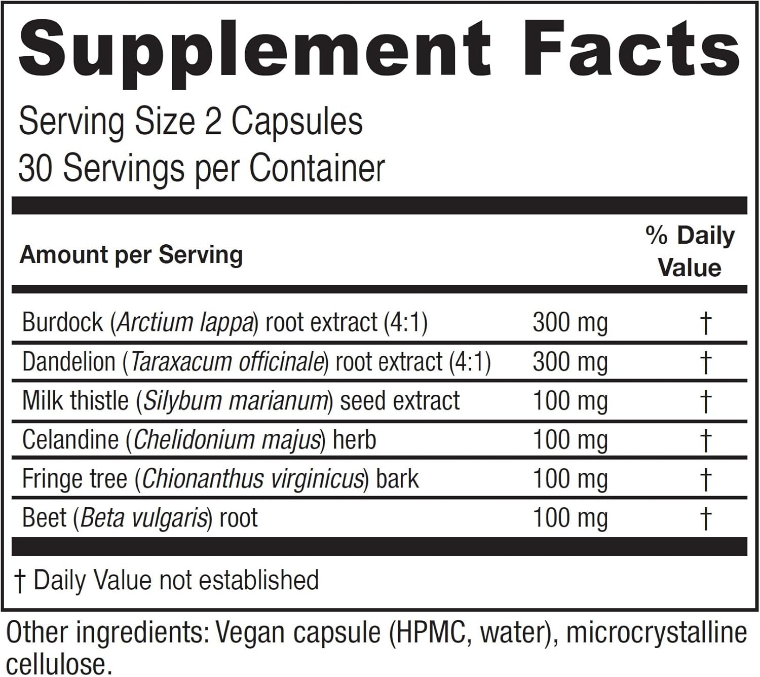 Vitanica Hepafem Liver Cleansing Support Capsules - Vegan/Vegetarian, 60 Count