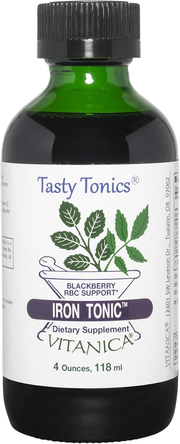 Vitanica Liquid Iron Supplement for Red Blood Cell Support - Vegan, 4 Ounce Bottle