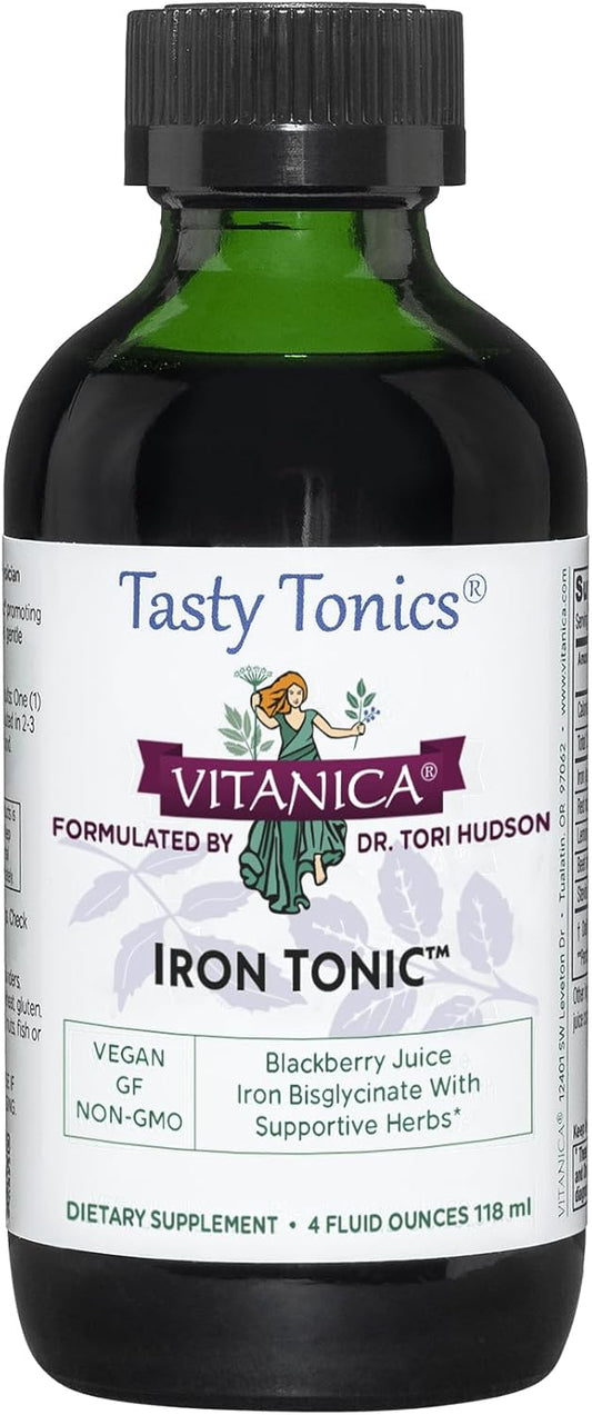 Vitanica Liquid Iron Supplement for Red Blood Cell Support - Vegan - 4 Ounce Bottle