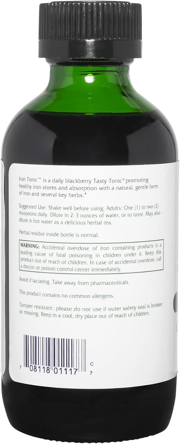 Vitanica Liquid Iron Supplement for Red Blood Cell Support - Vegan, 4 Ounce Bottle