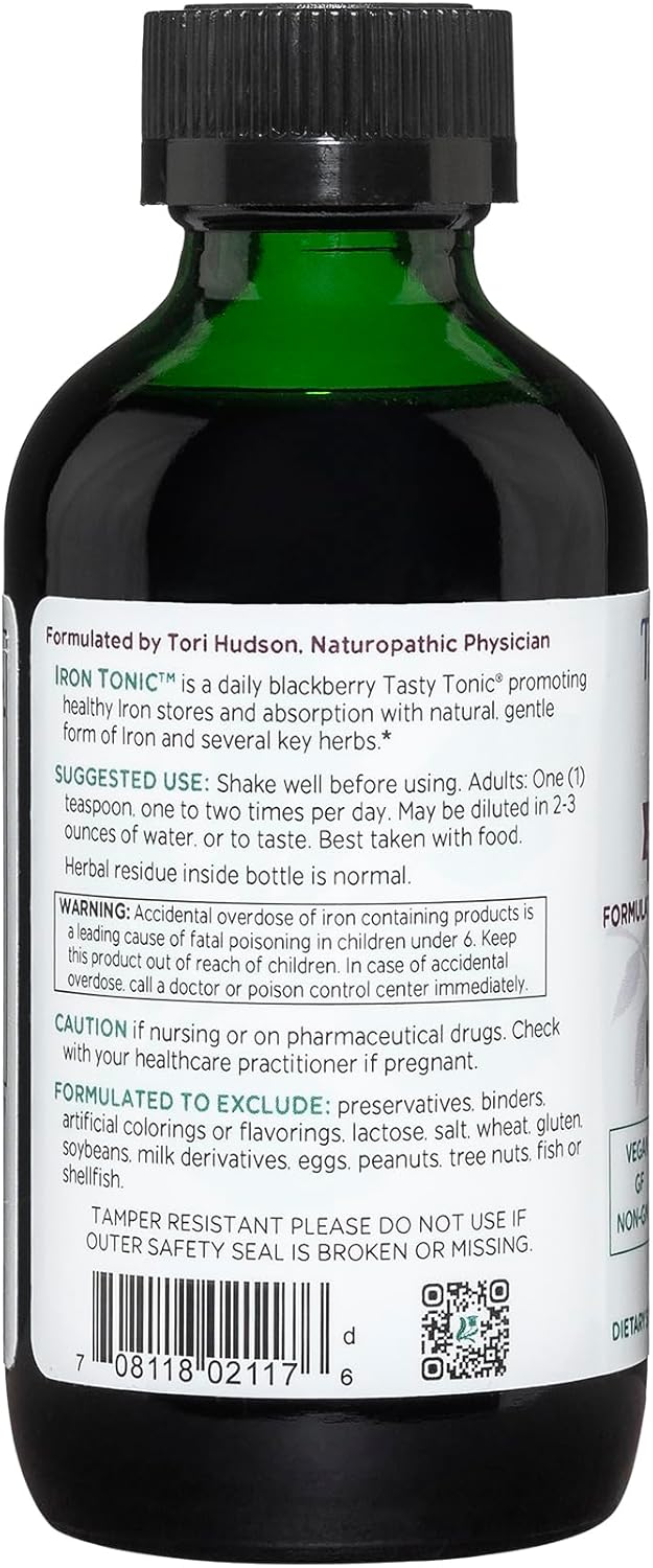 Vitanica Liquid Iron Supplement for Red Blood Cell Support - Vegan - 4 Ounce Bottle