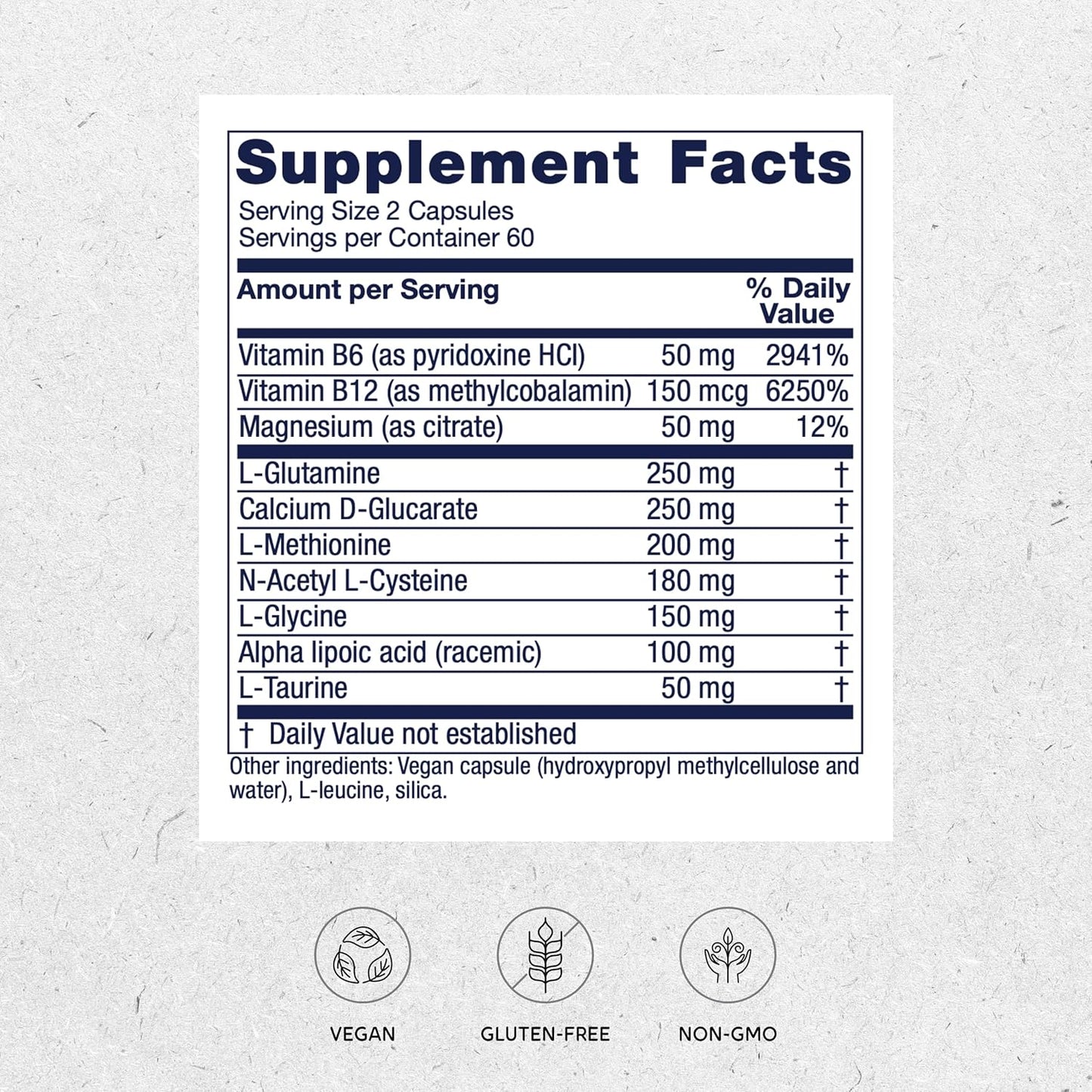 Vitanica Liver Support Supplement with Calcium D-Glucarate, ALA, NAC, L-Glycine & More - Vegan Detox Cleanse, 120 Capsules