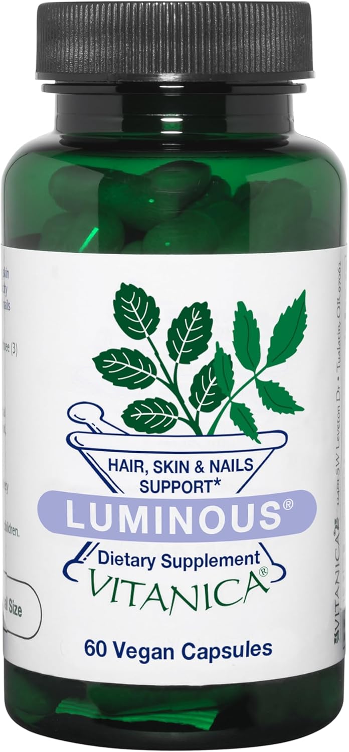 Vitanica Luminous Vegan Hair Skin and Nail Support Capsules - 60 Count