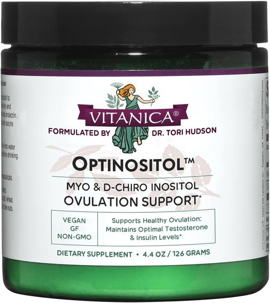 Vitanica Optinositol Powder - 4100mg Myo-Inositol & D-Chiro Inositol, 30 Day Supply - Ovulation & Fertility Support for Women - Gluten Free, Non-GMO, Vegan - 4.4oz