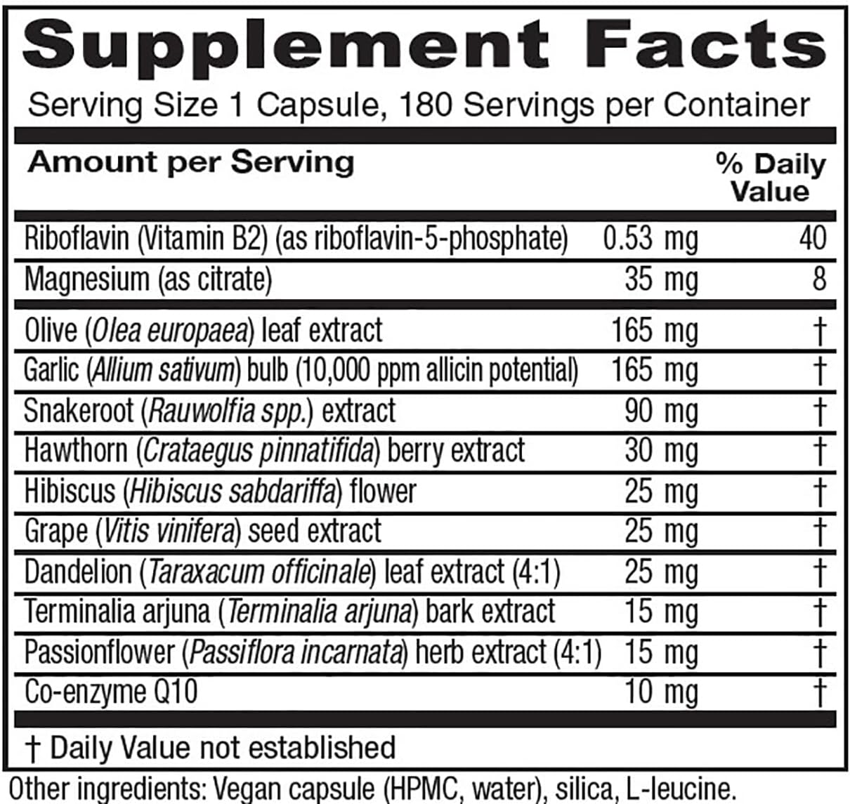 Vitanica Rauwolfia Extra Supplement for Heart Health - Promotes Healthy Blood Pressure with Magnesium, CoQ10, and Snakeroot - 180 Vegan Capsules