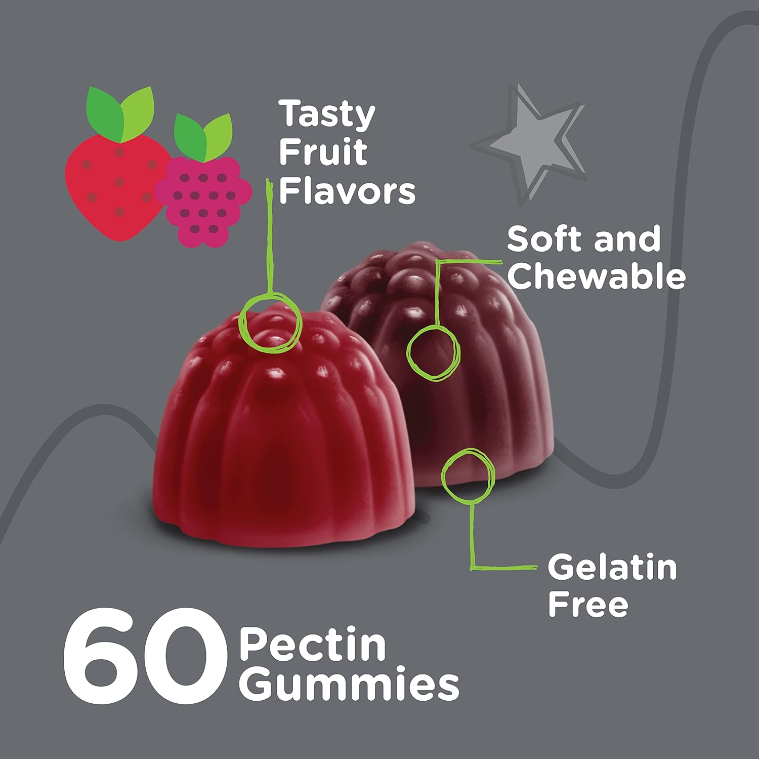 Viteey Kids Prebiotic Fiber Gummies - 4g Fiber, Constipation Relief, Digestive Health, Regularity, Weight Support - Zero Sugar, Vegan, Gluten Free - Fruit Flavored Chewable Gummy