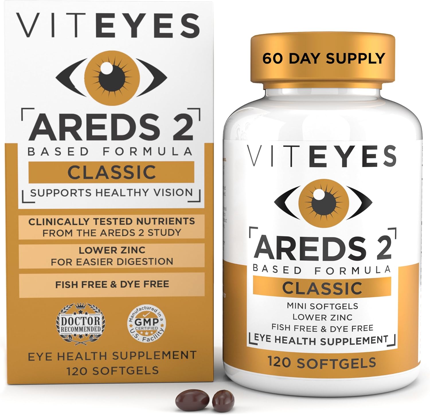VITEYES® AREDS 2 Softgels - 120 Count Daily Eye Vitamin Supplement
