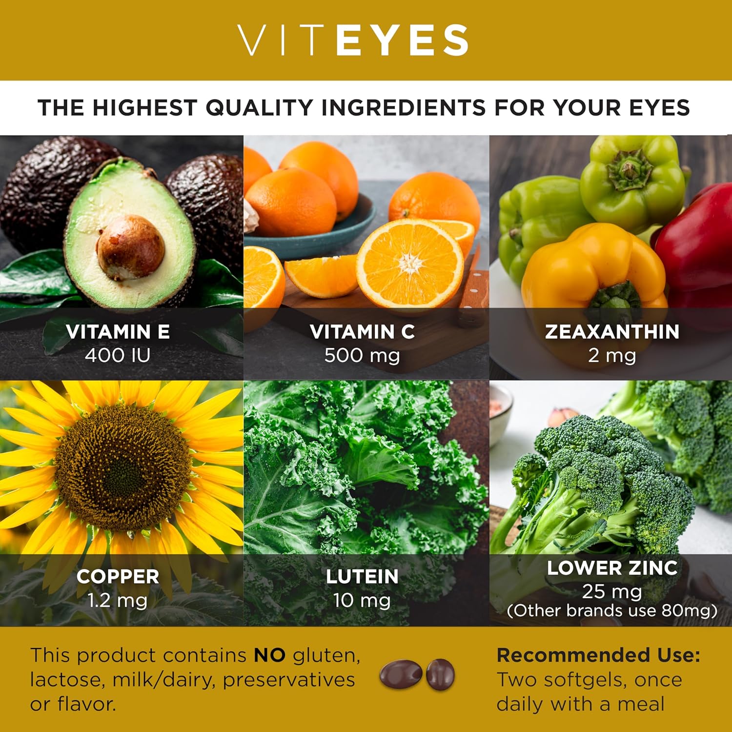 VITEYES® AREDS 2 Softgels - 120 Count Daily Eye Vitamin Supplement