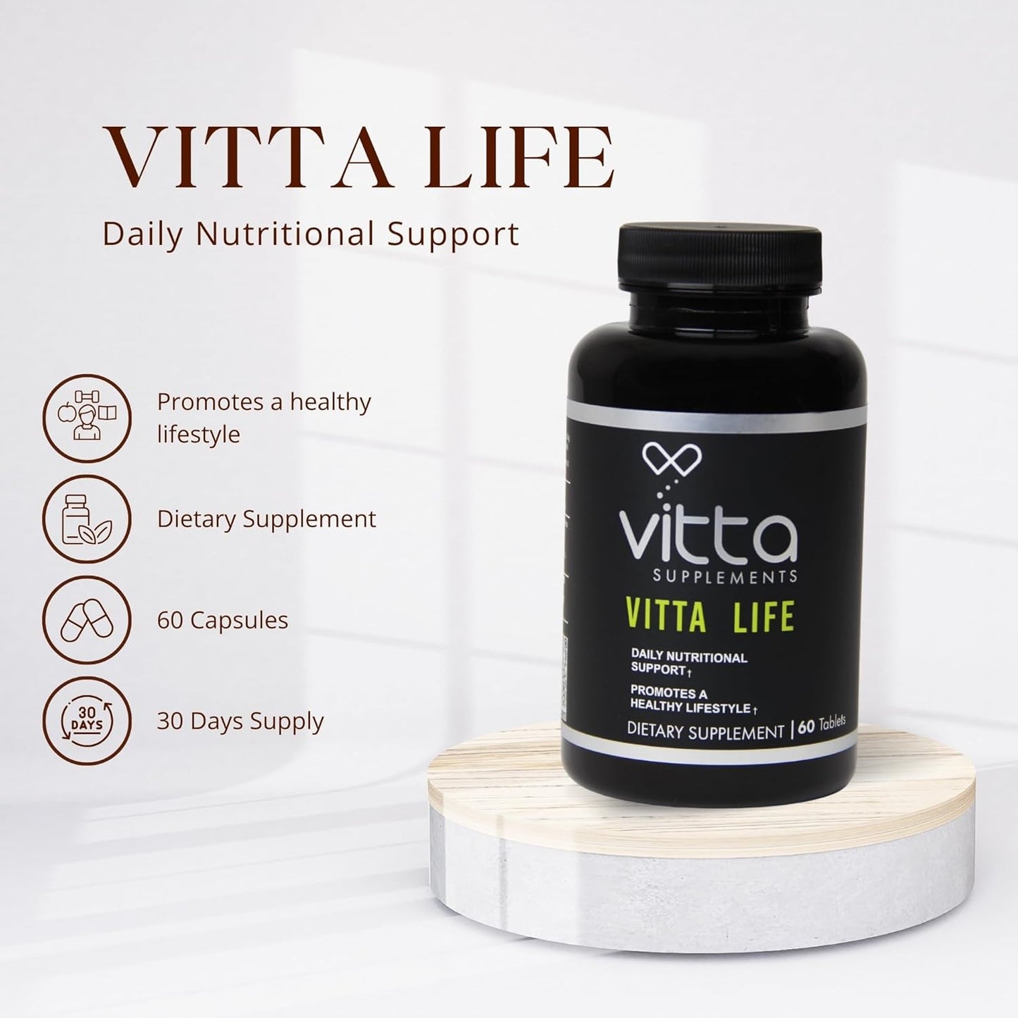 Vitta Life Tabs Multivitamin Supplement with Essential Vitamins and Minerals - 60 Tablets